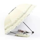Umbrelă gotică pliabilă cu dantelă UV protecție Umbrelă elegantă de soare cu dantelă Vintage parasol romantic împotriva soarelui accesoriu 5