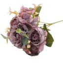 Umělá kytice růží realistické aranžmá 30x17 cm hedvábí plast dekorativní květiny do vázy svatby a interiérová výzdoba 5