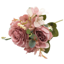 Umělá kytice růží realistické aranžmá 30x17 cm hedvábí plast dekorativní květiny do vázy svatby a interiérová výzdoba 6