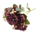 Umělá kytice růží realistické aranžmá 30x17 cm hedvábí plast dekorativní květiny do vázy svatby a interiérová výzdoba 3