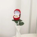 Umělá růže 2v1 krabička na prsten 25 cm sametový povrch červená romantické balení zásnubní prsten zásnubní dar 1