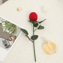 Umělá růže 2v1 krabička na prsten 25 cm sametový povrch červená romantické balení zásnubní prsten zásnubní dar 4