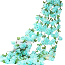 Umělá závěsná girlanda květinová převislá dekorace 230 cm vícebarevná na svatbu stěnu pergolu balkon terasu interiér 5