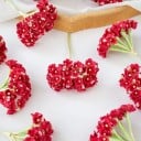 Umělé dekorační květiny drobné květní svazky 7 cm hedvábí květinová dekorace do věnců aranžmá svatebních ozdob interiéru 9