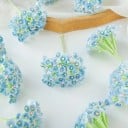 Umělé dekorační květiny drobné květní svazky 7 cm hedvábí květinová dekorace do věnců aranžmá svatebních ozdob interiéru 6