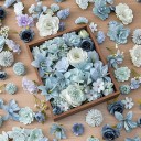 Umělé dekorativní květy realistické aranžovací květiny 20 ks hedvábí sada pro svatby výzdobu stolů a tvoření dekorací 1