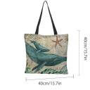 Umhängetasche 40 x 40 cm Strandtasche mit Walmotiv Leinenoptik Polyestergewebe Einkaufstasche Ohne Zwickel 2