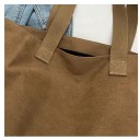 Umhängetasche aus Canvas 37 x 32 cm Beige Tasche mit Katzendruck Reißverschluss Große Einkaufstasche Arbeit Schule Freizeit 3
