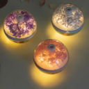Umidificatore senza fili 270 ml con luce notturna LED e fiori artificiali USB C 800 mAh Decorazione per camera da letto 12 x 11 cm 7