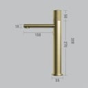 Umyvadlová baterie vysoká páková směšovací mosazná na teplou a studenou vodu s výtokem 150 mm výška 320 mm připojení G1/2 do koupelny 8
