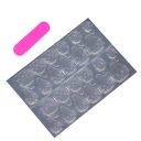 Uñas acrílicas artificiales con diseño floral 24 pcs Efecto ombré Piedras y flores 3D Tips autoadhesivos medianos 5