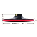 Unášecí talíř na suchý zips 125 mm Závit M14 Výška 2,8 cm Pěnová vrstva 8 mm Plast Čierno-červený Pre uhlovú brúsku Brúsenie a leštenie 6