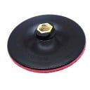 Unášecí tanier na suchý zips 125 mm Závit M14 Výška 2,8 cm Penová vrstva 8 mm Plast Čierno-červený Pre uhlovú brúsku Brúsenie a leštenie 1