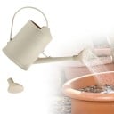 Unguent pentru udare cu gât lung și duză detașabilă 33 cm, cană de udare din plastic bej pentru plante de interior și de grădină 2