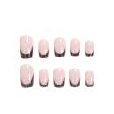 Unhas artificiais com formato quadrado 24 pcs Manicura francesa Brilhos Design suave Arte de unhas elegante 2