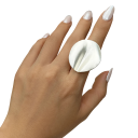 Unique Large Round Women's Ring 3.1 x 1.7 x 3.3 cm Adjustable Size Metal Alloy Uneven Surface Stylish Jewellery 6