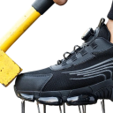 Unisex Arbeitschuhe mit Drehverschluss atmungsaktives Obermaterial Stoff schwarz sportliches Design für den täglichen Einsatz und Gehen 3