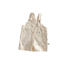 Unisex barnoverall med fickor prickig Beige vårspelsoverall med knappar Moderiktig bekväm overall av bomull och polyester för pojkar och flickor 1