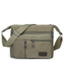 Unisex Canvas Umhängetasche 31×11×24 cm Lässiger Rucksack und Crossbody Handtasche Herren Damen Reisetasche Geldbörse für die Stadt 4