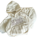 Unisex Children's Set Hoodie with Pockets Featuring abc and Trousers Crew Neck Comfortable Warm Outfit 1