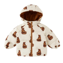 Unisex Children's Winter Jacket with Bear Motif Zip-Up Jacket with Hood Warm Coat Made of Polyester Comfortable Winter Clothing for Boys and Girls 2