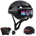Unisex Cycling Helmet EPS Smart LED Display at the Back Connection to App Single Colour with Shshining Inscription Protective Helmet 1