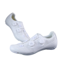 Unisex cyklistické boty s otočným zapínáním a perforovaným svrškem nylon PU EVA bavlna bílá pro silniční cyklistiku 3