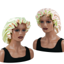 Unisex kaksikerroksinen satiininen yömyssy polyesteri universaali koko naisille ja miehille mukavuus hiusten suoja 11