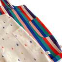 Unisex Kinder Frühlings gestreifter Overall mit Taschen Bunter Baumwolloverall mit Knöpfen Spieloverall aus Baumwolle und Polyester für Jungen und Mädchen 2
