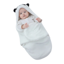 Unisex Kinder Schlafsack aus Polyester, Fleece und Flanell, mit Klettverschluss, Motiv weiße Panda 2