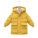 Unisex kinder winterjack met rits en knopen, met capuchon en zakken, warme katoen-polyester jas voor jongens en meisjes, comfortabele winterdraag 7