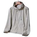 Unisex leve casaco corta-vento com fecho éclair e capuz ajustável Casaco de transição respirável contra o vento Casaco dobrável para viagens e desporto 3