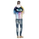 Unisex mikina s kapucňou a 3D potlačou ľudského oka Biele pozadie so stekajúcou farebnou malbou Klokanie vrecko Polyester so spandexom 4