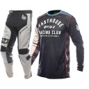 Unisex Motocross Set Jersey and Trousers Mesh Long Sleeve Jersey Made of Polyester and Nylon Black and White For Motorcycle Motocross and Enduro 1
