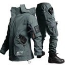 Unisex motocykl regnjakke og bukser beskyttelse mod regn lommer polyester bomuld til motorcykelture 1