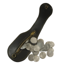 Unisex muntenportemonnee 25,4 x 7,8 cm Synthetisch leer Messing Flap ter bescherming van de rits met een riemlus 3