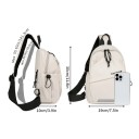 Unisex Nylon Shoulder Bag Adjustable Strap Zip Closure Lightweight Sports Bag Outdoor Travel Pocket 8