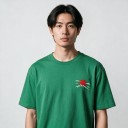 Unisex Short-Sleeved T-Shirt with Japanese Style Sports Car Print Featuring a Red Sun and Mountains on the Back and Front 6