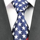 Unisex slips med amerikansk flag 142 x 8 cm Stilfuldt herre- og dameslips med amerikansk design Originalt skjortetilbehør Formelt og afslappet 2