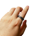 Unisex sølvring med motiv af vinranke Justerbar ring zinklegering Stilfuld ring til mænd og kvinder Elegant ring til hverdag 2