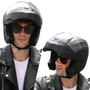 Unisex svart motorcykelhjälm med vikbar dubbel design av visir Skydd för förare 3