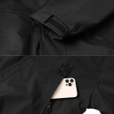 Unisex vattentät jacka med huva och dragkedja, med fickor, slitstark polyester, lämplig för regn och vind, stilig lätt vindjacka 5