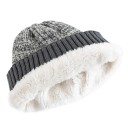 Unisex winter gebreide muts 56–60 cm Twee kleuren warme muts met een bontvoering Acryl Modieuze casual stijl Voor mannen en vrouwen Verschillende kleuren 3