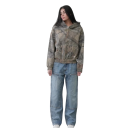 Unisex zip hoodie med hætte og lommer Grå camouflagemikina i let polyester Stilfuldt sportstøj til kvinder og mænd 7