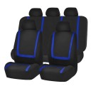 Universal Car Seat Covers 9 pcs, Polyester Fabric with Stripes, Front and Rear Seats, Headrests 6