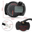 Universal Digital Motorcycle Speedometer 12V LCD Odometer Speed 0 to 299 km/h ABS 7 Colour Backlight Black 140 x 100 x 53 mm 3