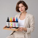 Universal Ink 5 pcs 100 ml 2x Black Cyan Magenta and Yellow Water-Based for HP Canon Epson and Brother for Refilling Cartridges and CISS 4