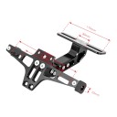 Universal Motorcycle Number Plate Holder With Indicators And LED Illumination Adjustable CNC Aluminium Black Fender Eliminator 3