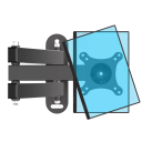 Universal Wall Mount for TV or Monitor 10-24 Inches, Adjustable, Rotatable, Movable, Compatible with Flat Screens for Flexible Installation 3