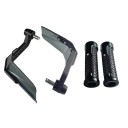 Universal Wind Deflector for Motorcycle, Scooter and Electric Bike Handguard with Aluminium Reinforcement and Grip Set 1